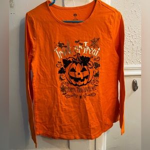 Orange Long Sleeve Halloween T shirt